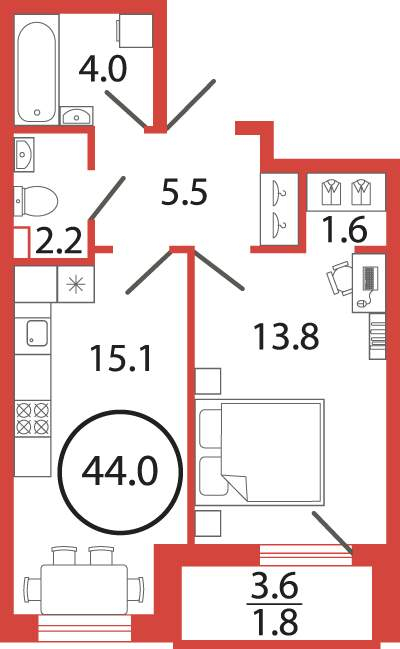 Продажа 1-комнатной новостройки, Бугры, Шекспира улица,  д.1