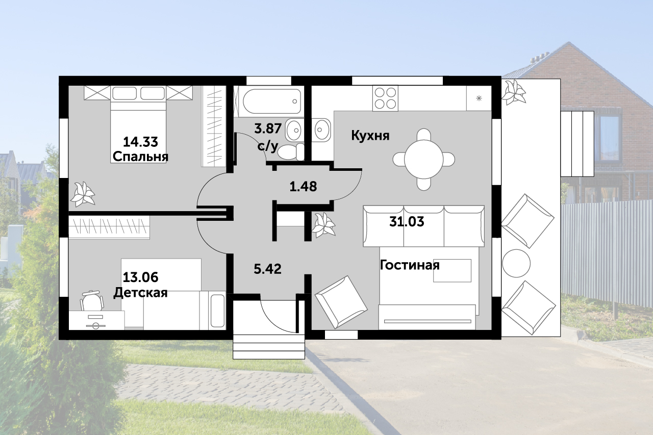 Продажа дома, 74м <sup>2</sup>, 4 сот., Мартемьяново, д.208