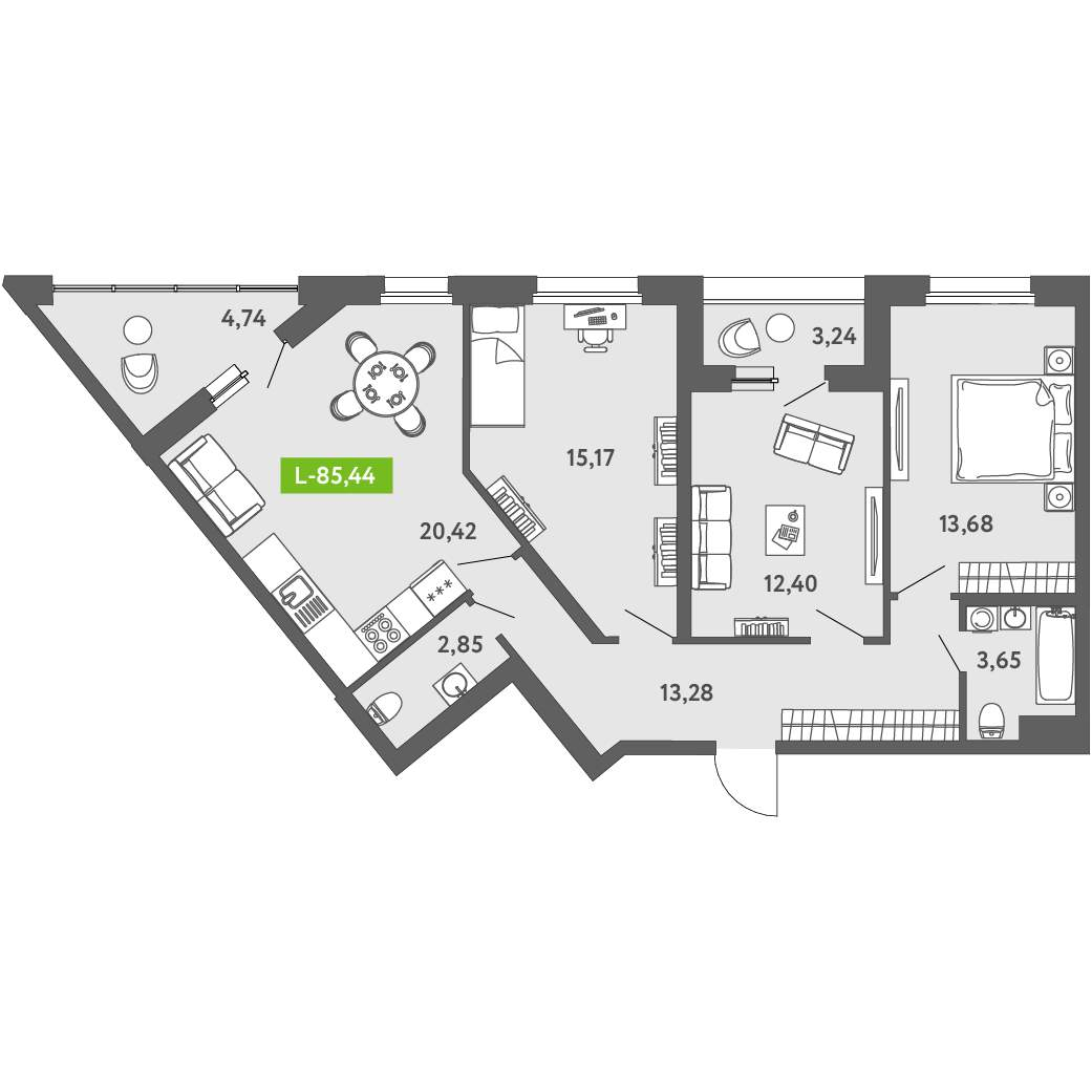 Продажа 3-комнатной новостройки, Санкт-Петербург, Головнина бульвар,  д.к12