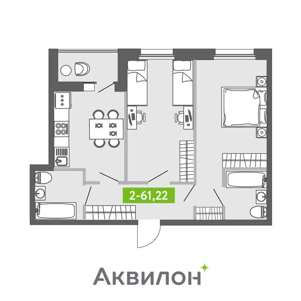 Продажа 2-комнатной новостройки, Санкт-Петербург, Головнина бульвар,  д.к12