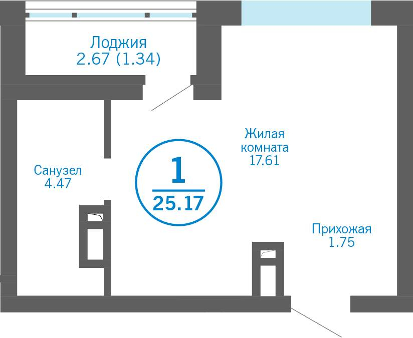 Продажа 1-комнатной новостройки, Патрушева, Лермонтова улица,  д.8