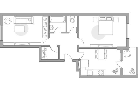Продажа 2-комнатной новостройки, Жабкино, Ленинская улица,  д.1