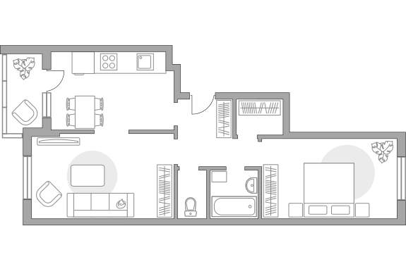Продажа 2-комнатной новостройки, Жабкино, Ленинская улица,  д.1