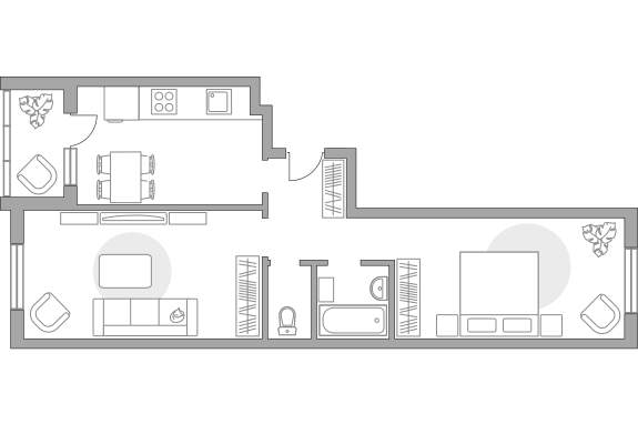 Продажа 2-комнатной новостройки, Жабкино, Ленинская улица,  д.1