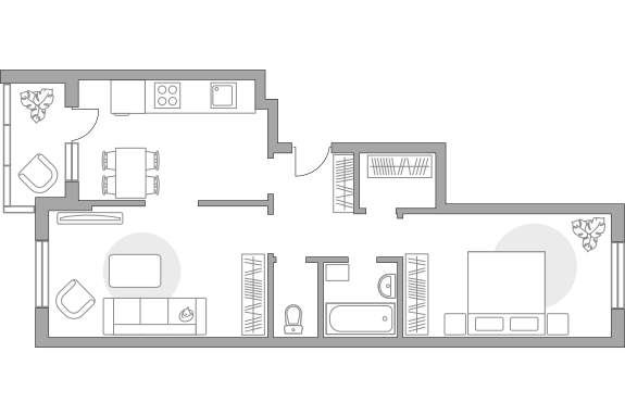 Продажа 2-комнатной новостройки, Жабкино, Ленинская улица,  д.1