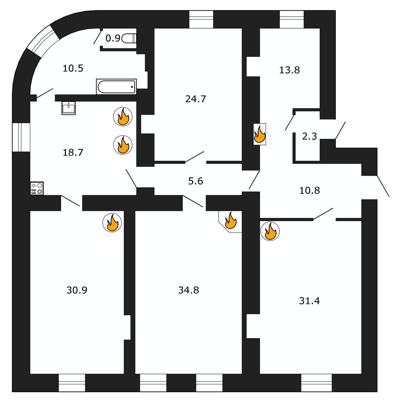 Продажа 5-комнатной квартиры, Санкт-Петербург, 7-я В.О. линия,  д.2/11