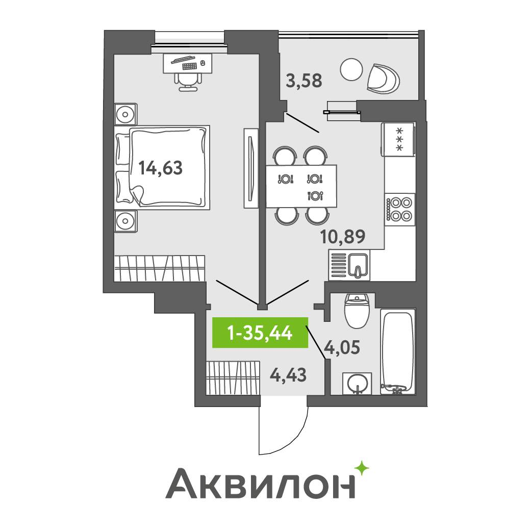 Продажа 1-комнатной новостройки, Санкт-Петербург, Головнина бульвар,  д.к12