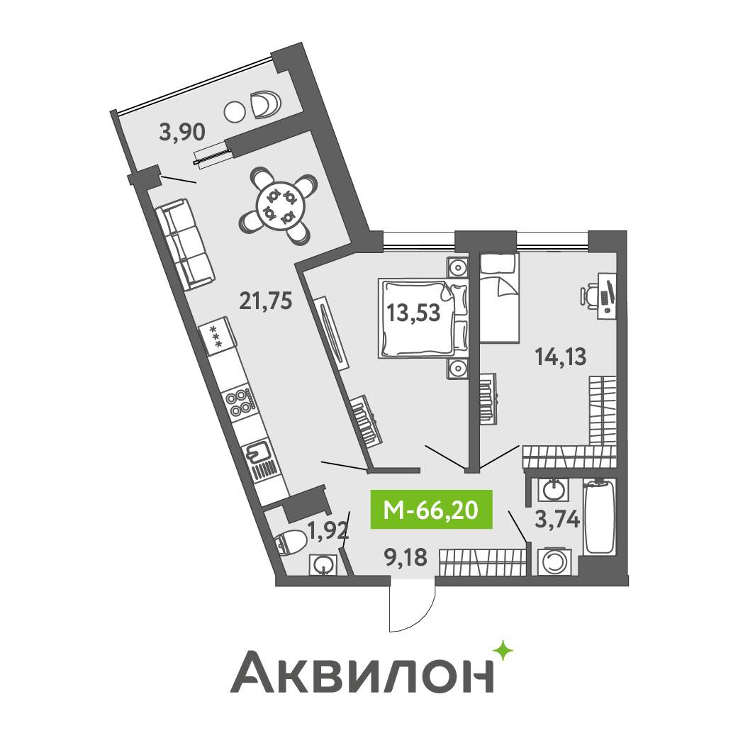 Продажа 2-комнатной новостройки, Санкт-Петербург, Головнина бульвар,  д.к12