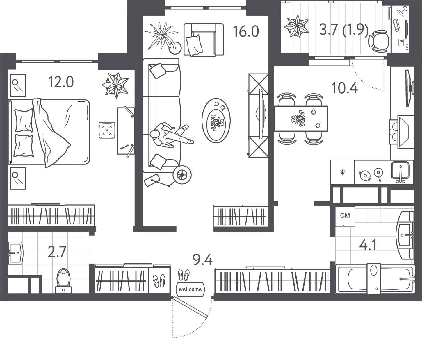 Продажа 2-комнатной новостройки, Краснодар, Колхозная улица,  д.5стр3