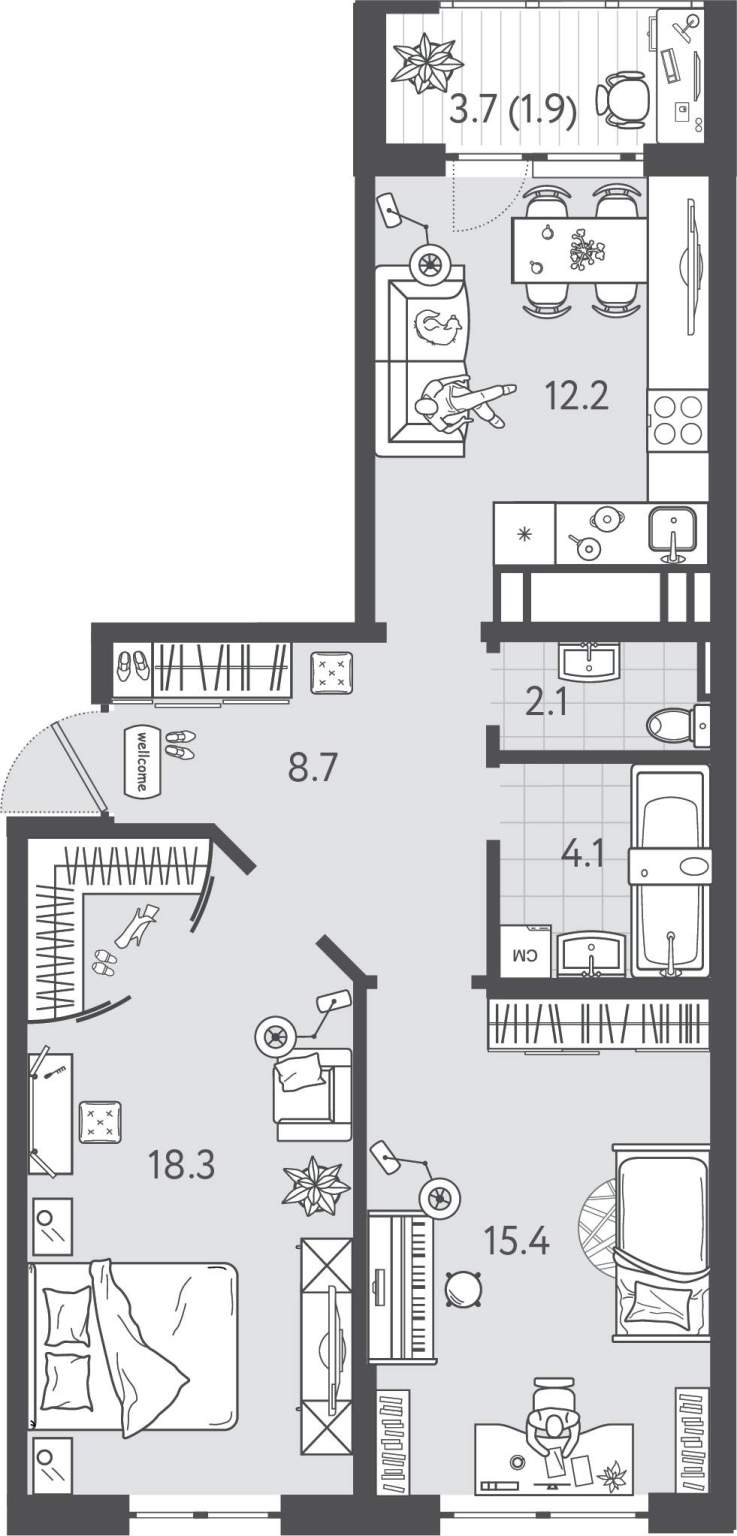 Продажа 2-комнатной новостройки, Краснодар, Колхозная улица,  д.5стр3