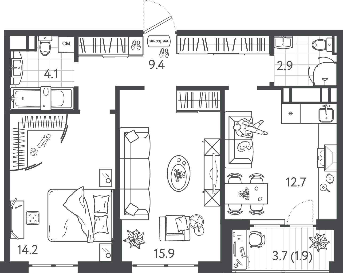 Продажа 2-комнатной новостройки, Краснодар, Колхозная улица,  д.5стр4