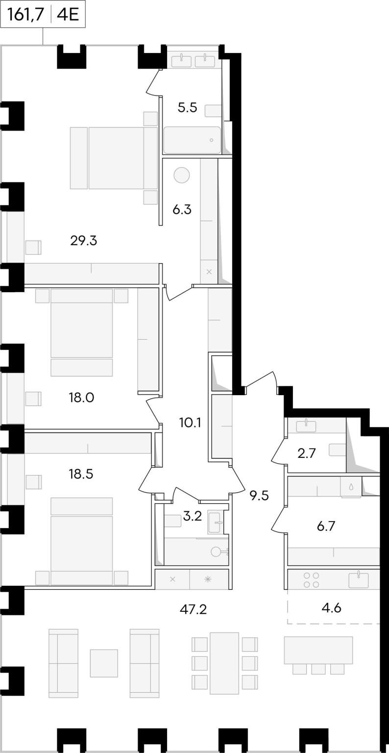 Продажа 4-комнатной новостройки, Москва, Сергея Макеева улица,  д.11/9стр1