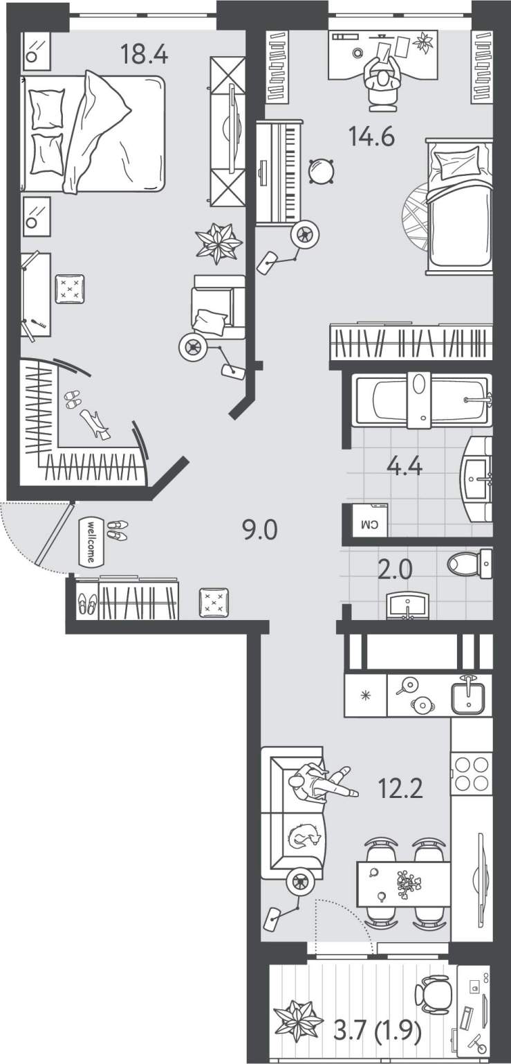 Продажа 2-комнатной новостройки, Краснодар, Колхозная улица,  д.5стр4