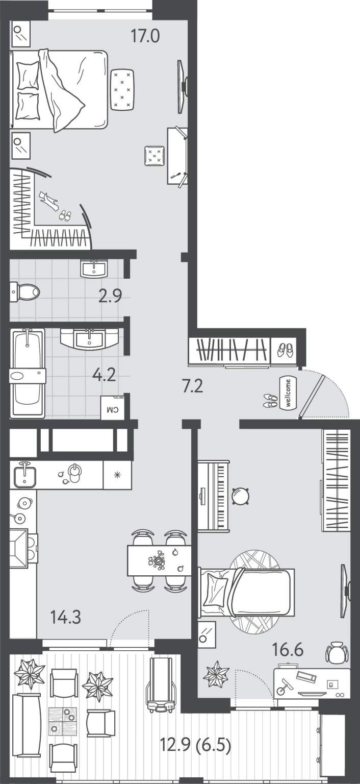 Продажа 2-комнатной новостройки, Краснодар, Колхозная улица,  д.5стр4