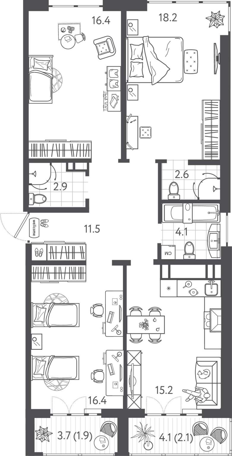 Продажа 3-комнатной новостройки, Краснодар, Колхозная улица,  д.5стр3