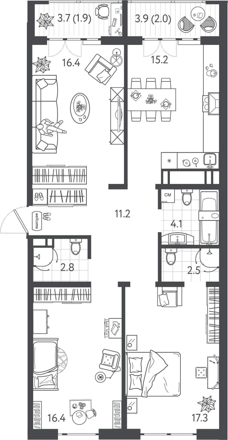 Продажа 3-комнатной новостройки, Краснодар, Колхозная улица,  д.5стр4