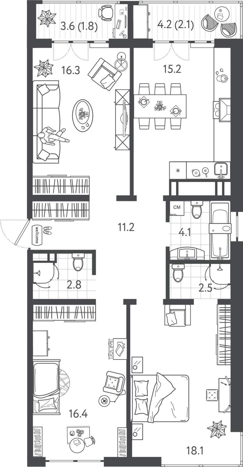 Продажа 3-комнатной новостройки, Краснодар, Колхозная улица,  д.5стр4