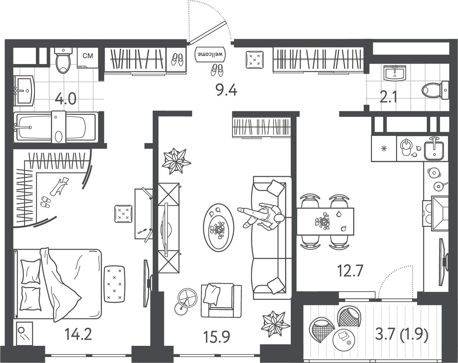 Продажа 2-комнатной новостройки, Краснодар, Колхозная улица,  д.5стр4