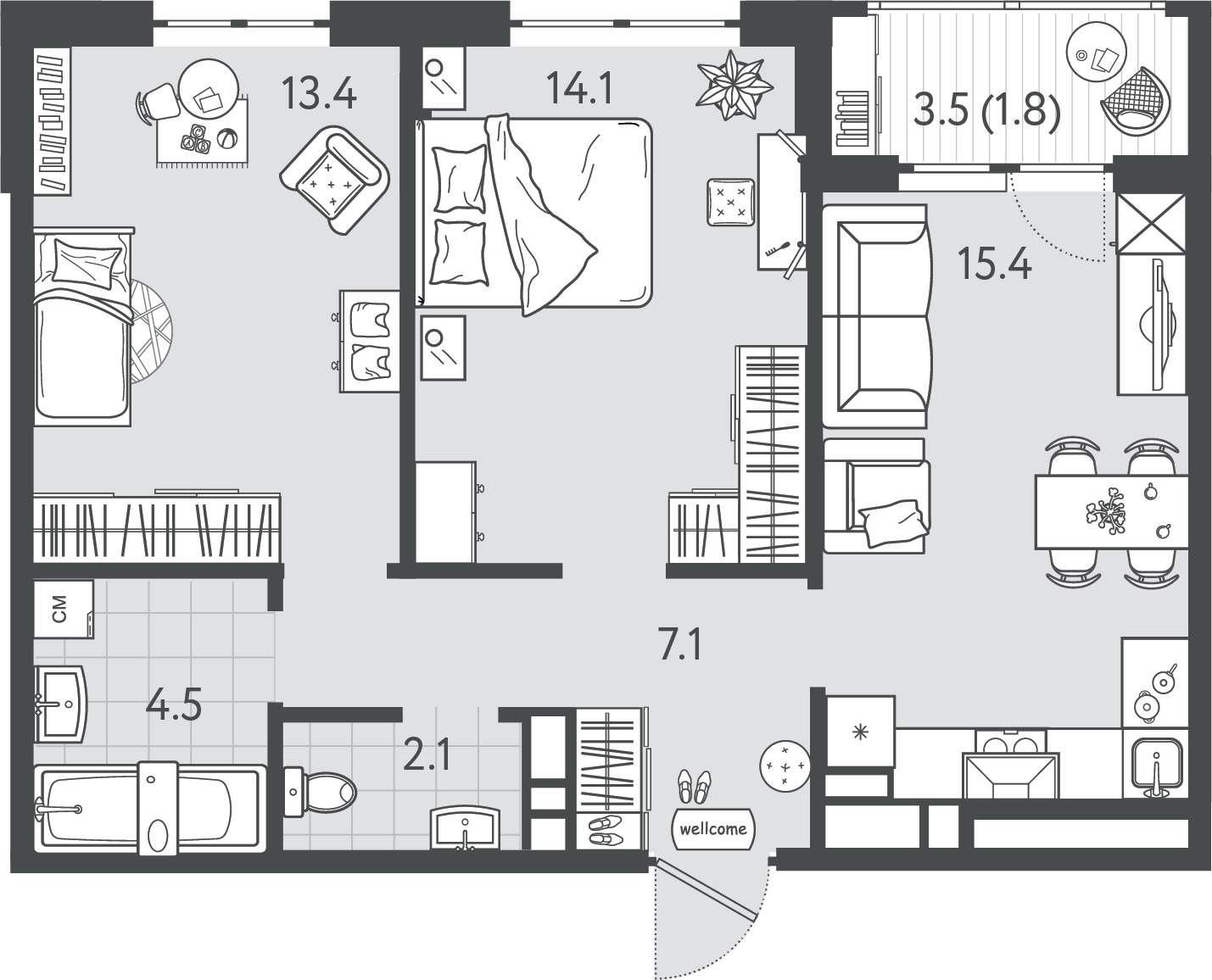 Продажа 2-комнатной новостройки, Краснодар, Колхозная улица,  д.5стр7