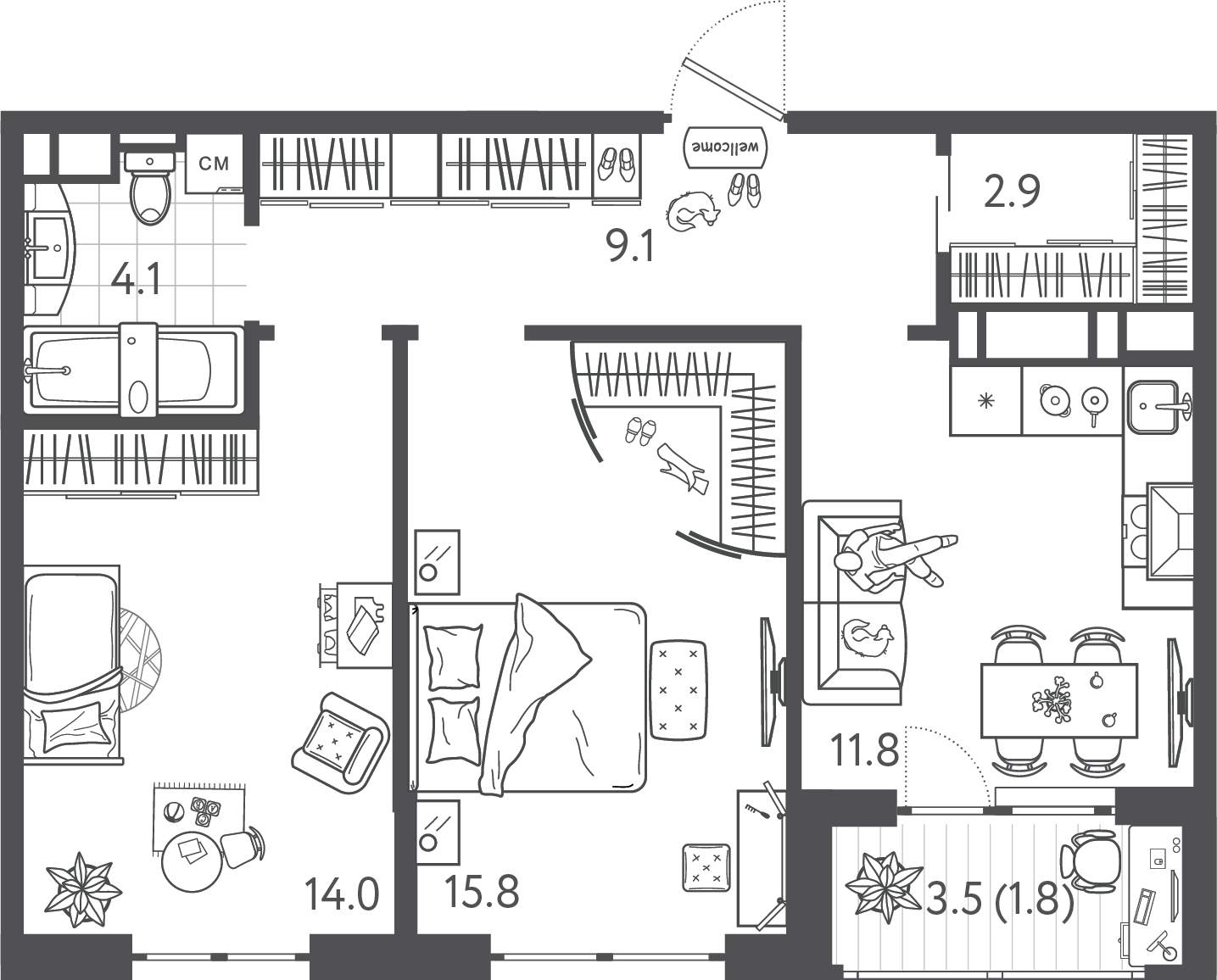 Продажа 2-комнатной новостройки, Краснодар, Колхозная улица,  д.5стр3