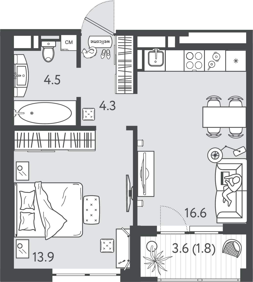 Продажа 1-комнатной новостройки, Краснодар, Колхозная улица,  д.5стр7