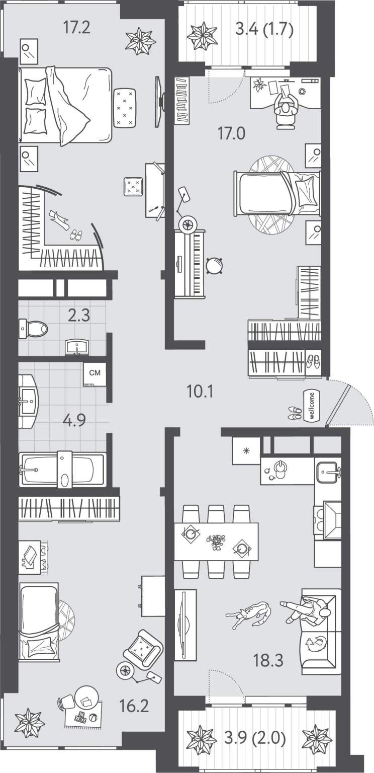 Продажа 3-комнатной новостройки, Краснодар, Колхозная улица,  д.5стр3