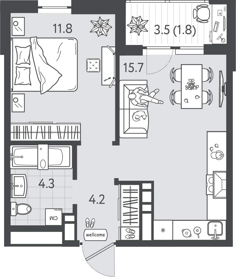 Продажа 1-комнатной новостройки, Краснодар, Колхозная улица,  д.5стр4