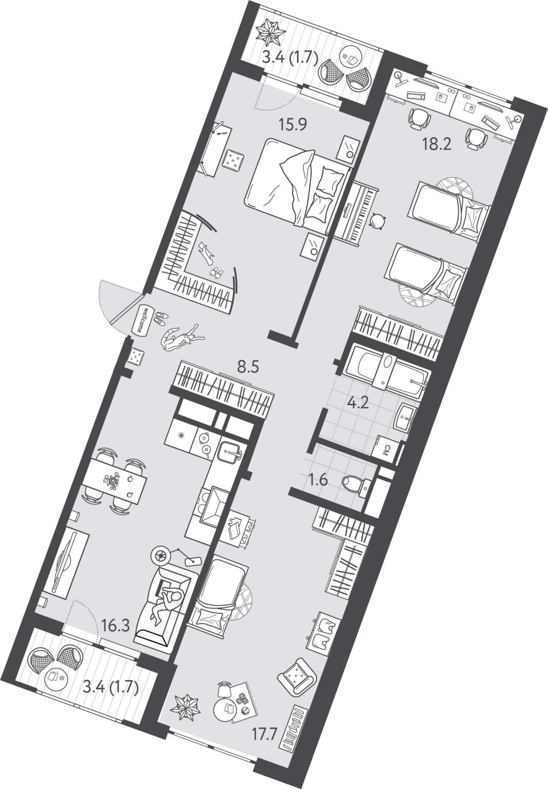 Продажа 3-комнатной новостройки, Краснодар, Колхозная улица,  д.5стр7