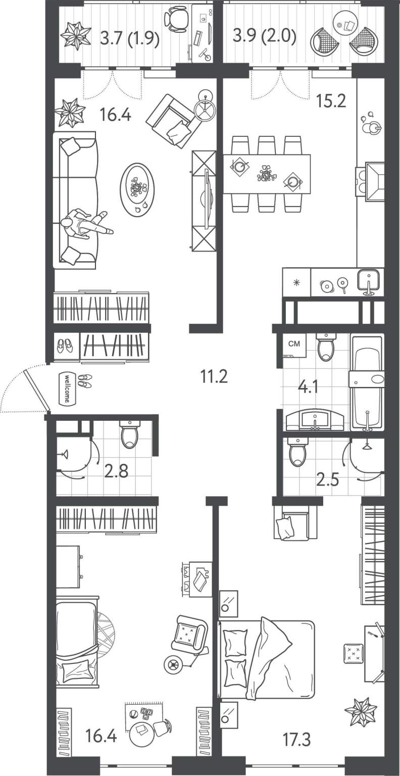 Продажа 3-комнатной новостройки, Краснодар, Колхозная улица,  д.5стр4