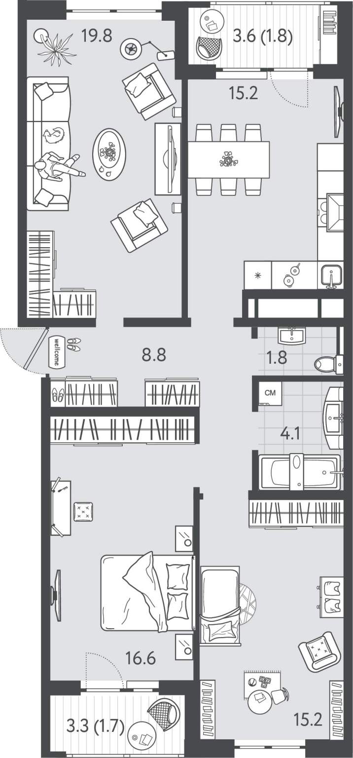 Продажа 3-комнатной новостройки, Краснодар, Колхозная улица,  д.5стр7