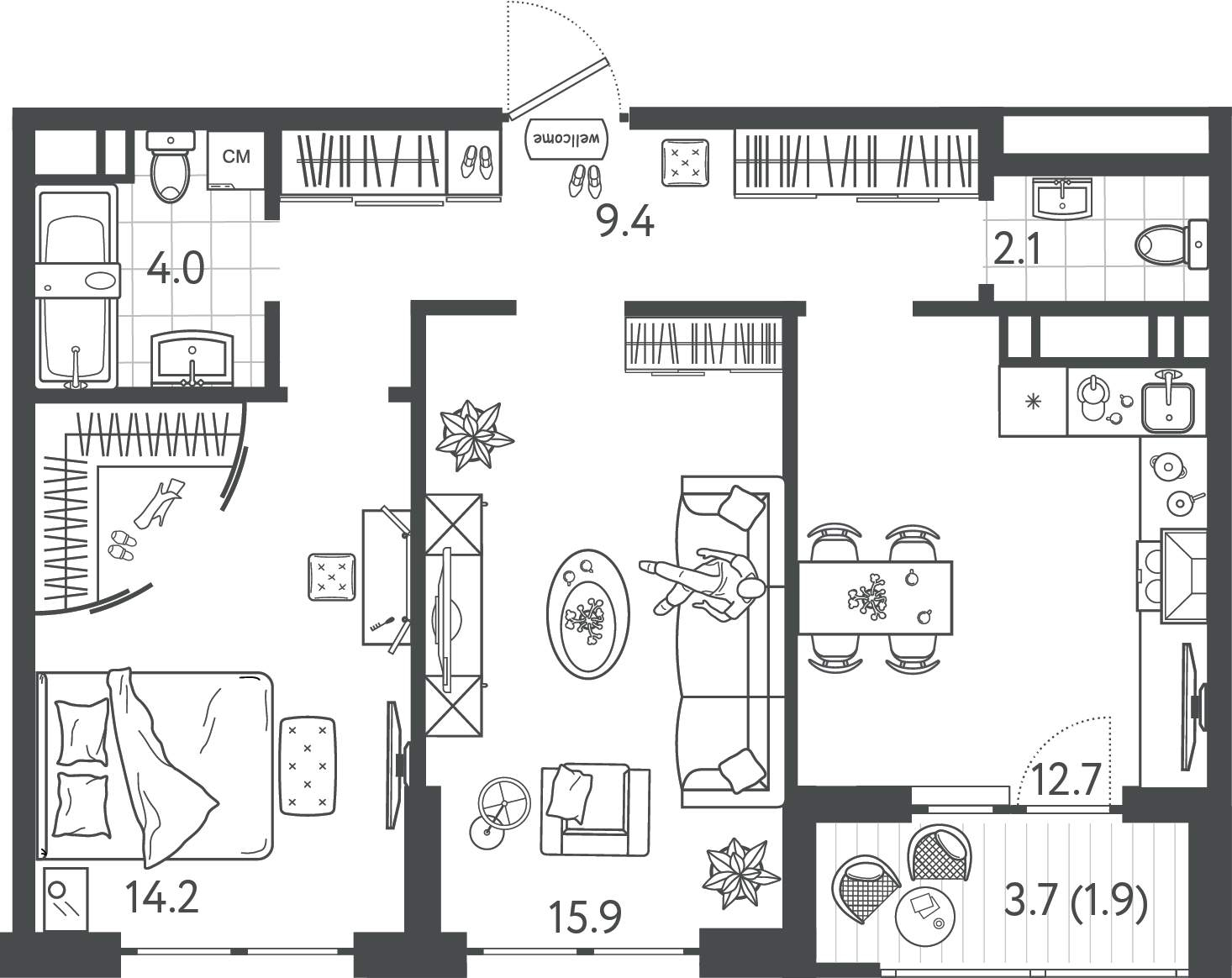 Продажа 2-комнатной новостройки, Краснодар, Колхозная улица,  д.5стр4