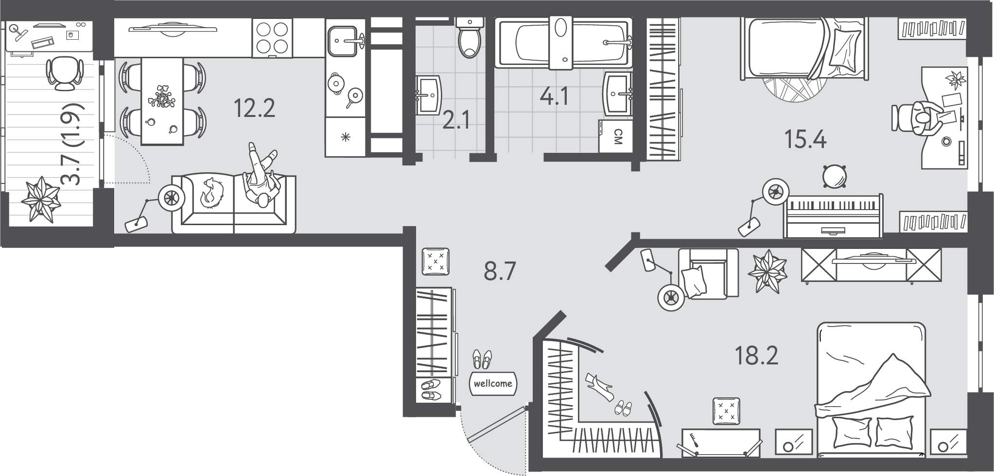 Продажа 2-комнатной новостройки, Краснодар, Колхозная улица,  д.5стр3