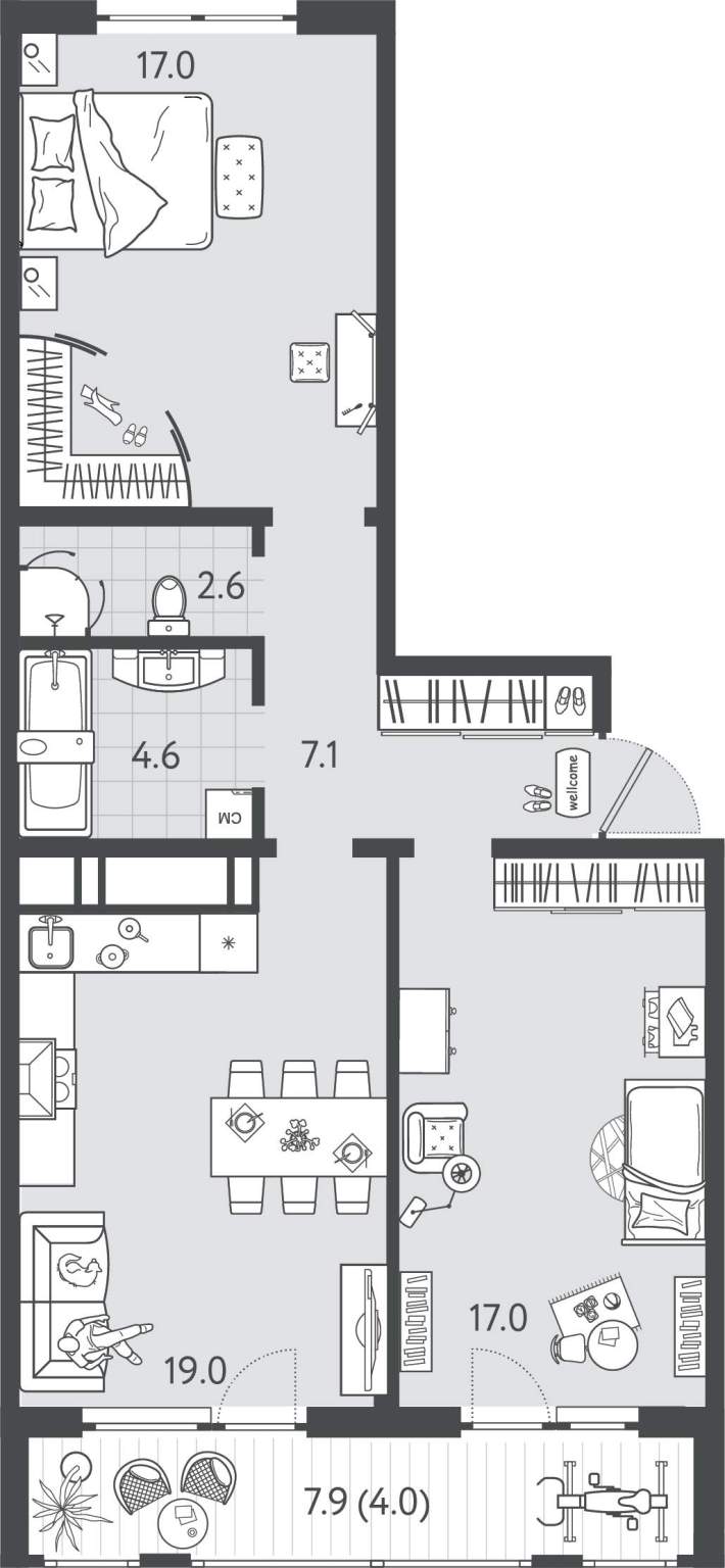 Продажа 2-комнатной новостройки, Краснодар, Колхозная улица,  д.5стр4