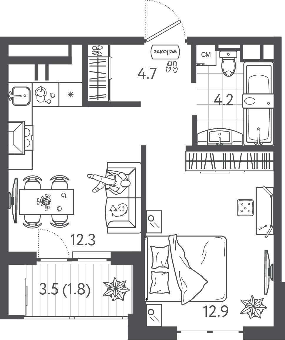 Продажа 1-комнатной новостройки, Краснодар, Колхозная улица,  д.5стр6