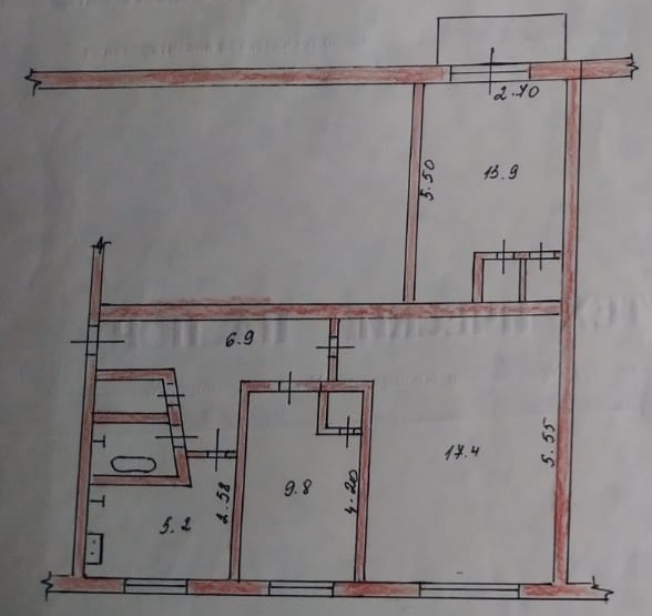 Продажа 3-комнатной квартиры, Угловка, Центральная улица,  д.17