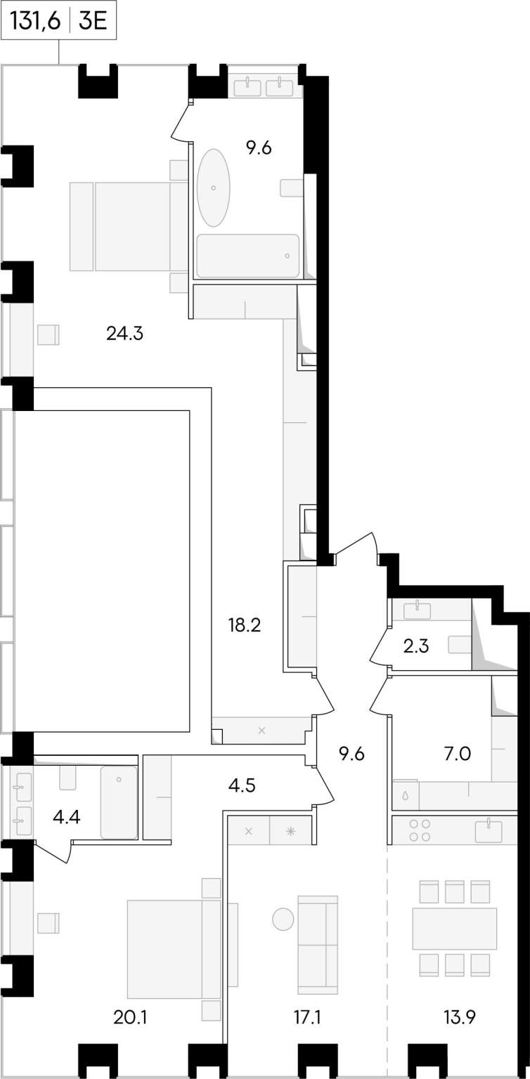 Продажа 3-комнатной новостройки, Москва, Сергея Макеева улица,  д.11/9стр1