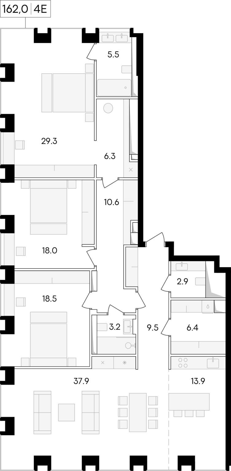 Продажа 4-комнатной новостройки, Москва, Сергея Макеева улица,  д.11/9стр1