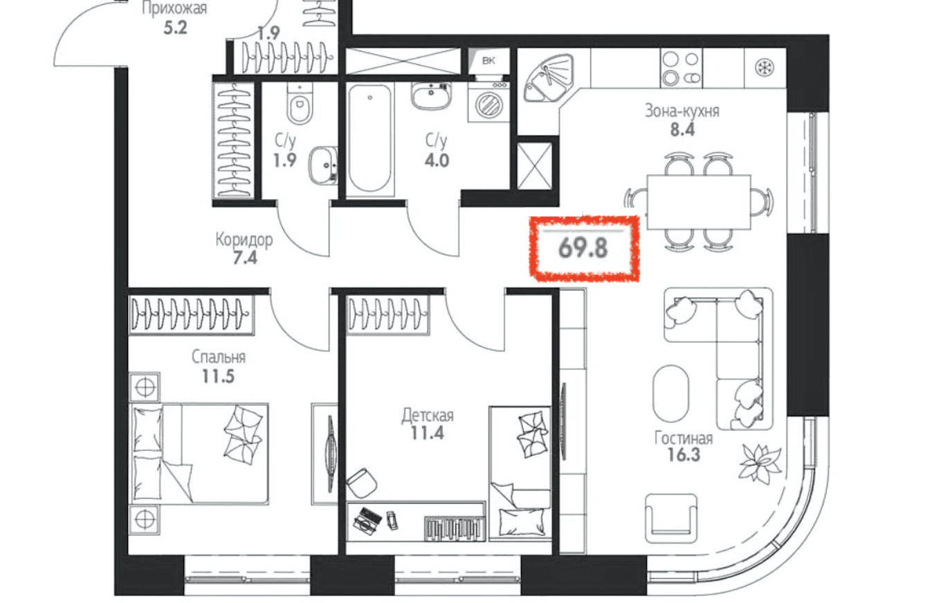 Продажа 3-комнатной новостройки, Москва, Золоторожский проезд,  д.5А