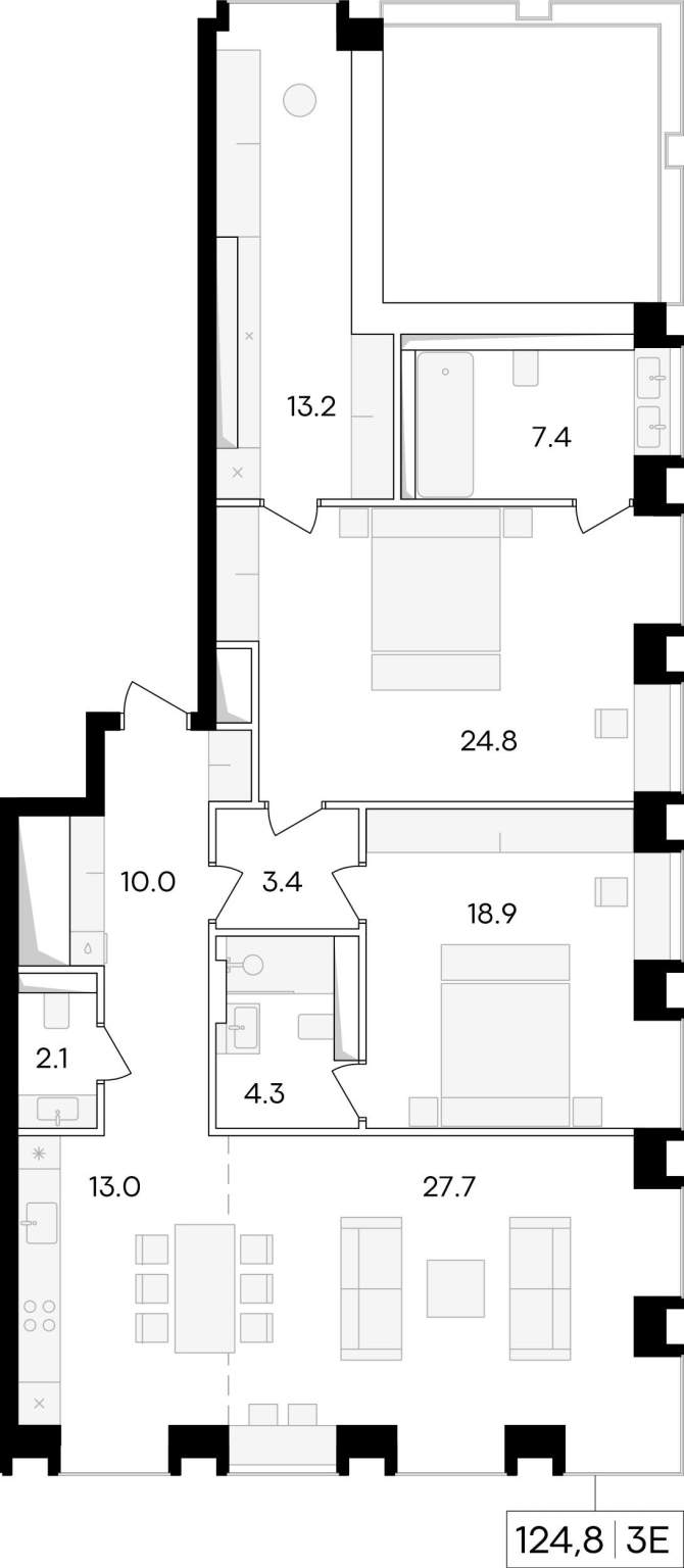 Продажа 3-комнатной новостройки, Москва, Сергея Макеева улица,  д.11/9стр1