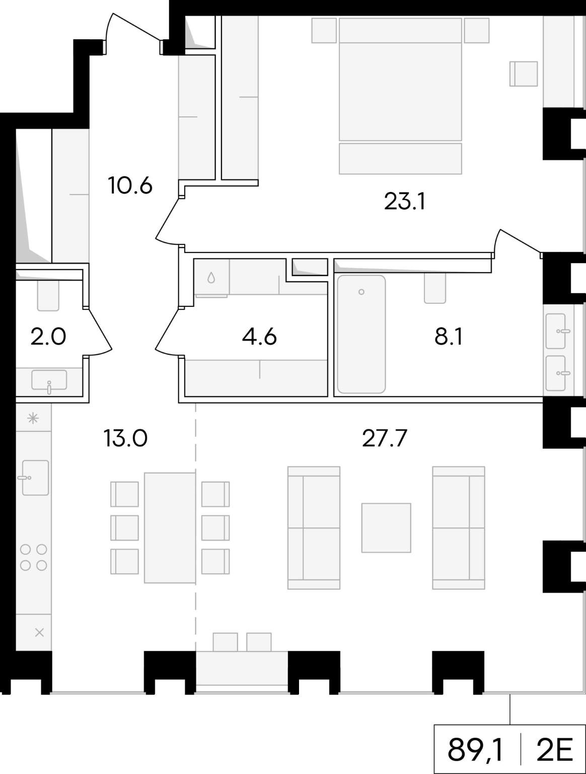 Продажа 2-комнатной новостройки, Москва, Сергея Макеева улица,  д.11/9стр1