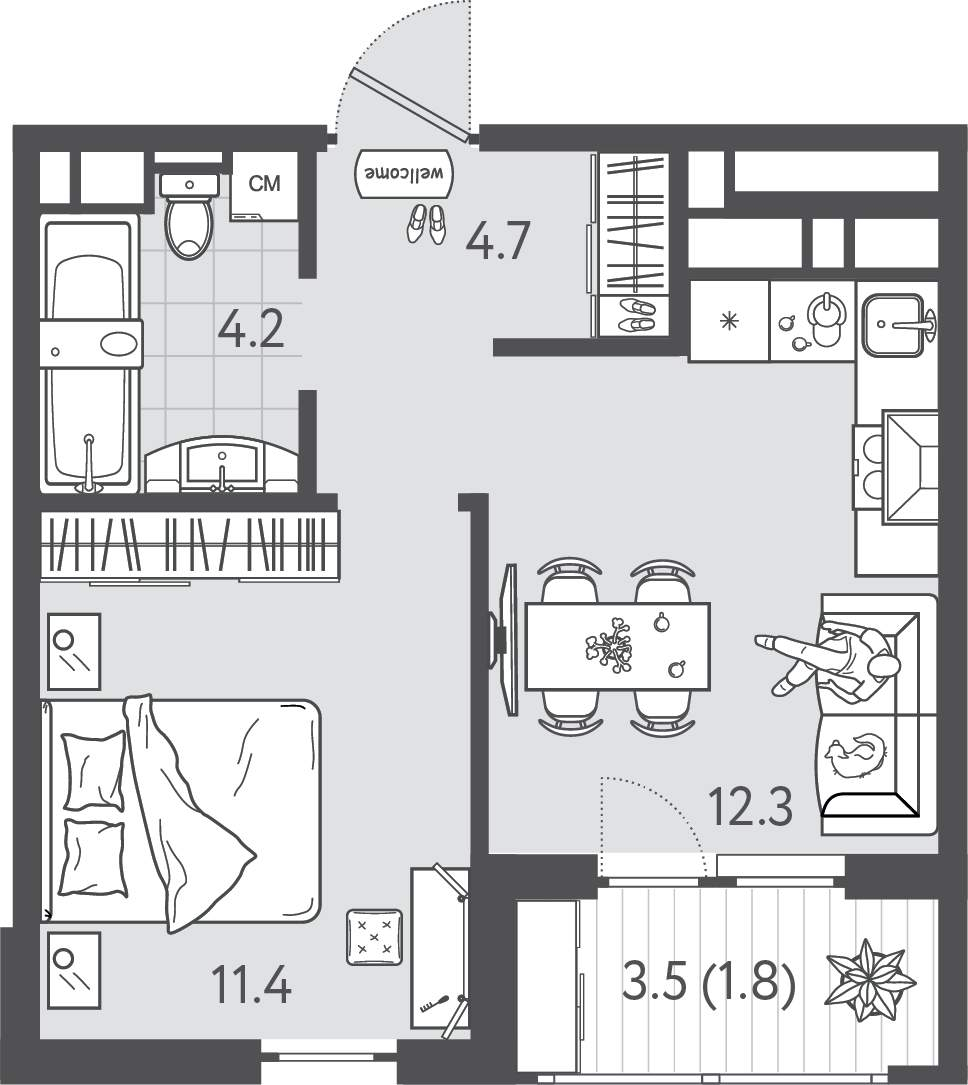 Продажа 1-комнатной новостройки, Краснодар, Колхозная улица,  д.5стр6