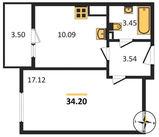 Продажа 1-комнатной квартиры, Санкт-Петербург, Ветеранов проспект,  д.185к3 стр 1