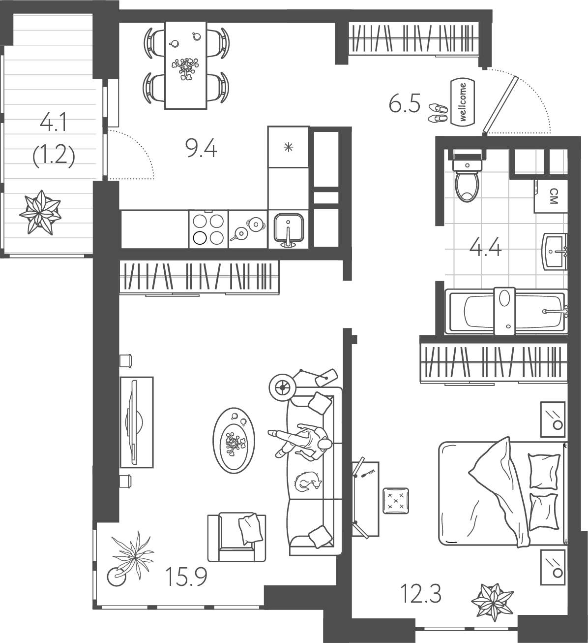 Продажа 2-комнатной новостройки, Краснодар, Колхозная улица,  д.5стр8