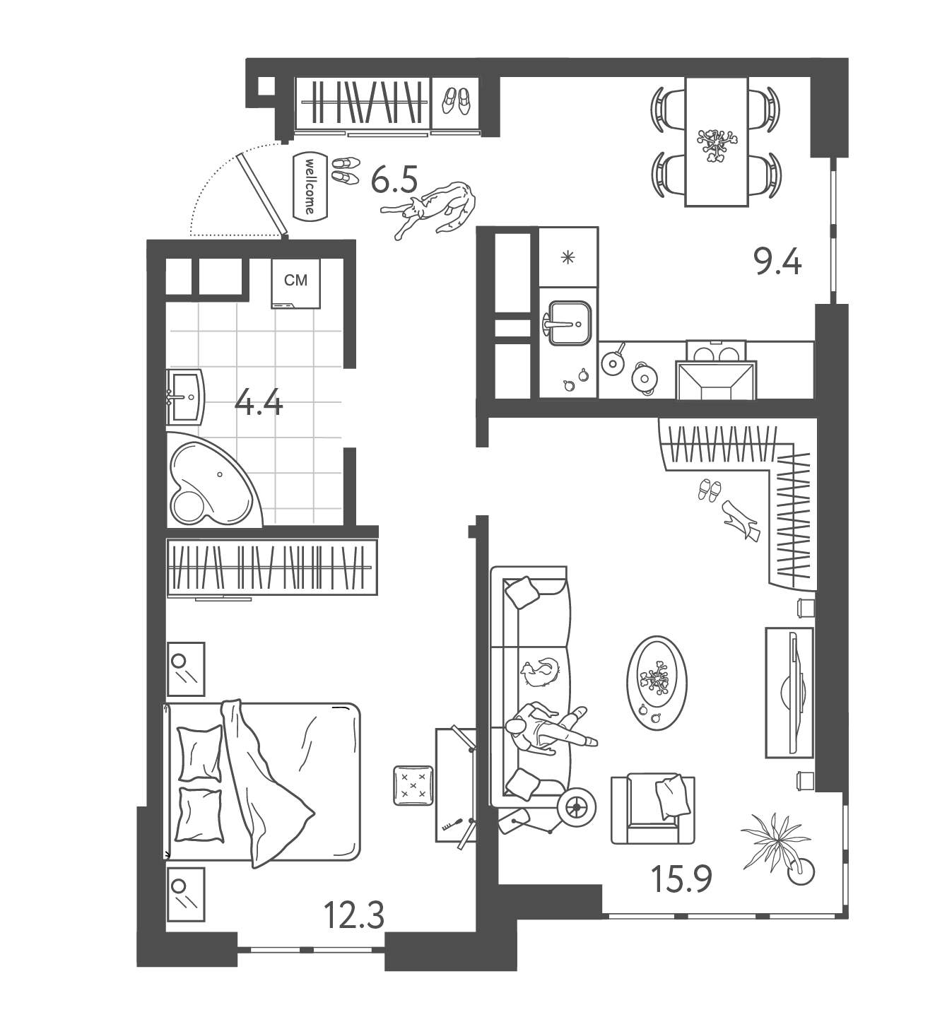 Продажа 2-комнатной новостройки, Краснодар, Колхозная улица,  д.5стр8