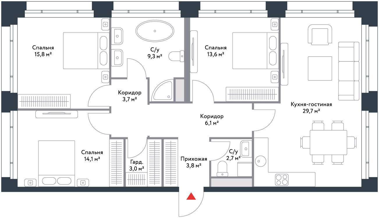 Продажа 4-комнатной новостройки, Москва, Речников улица,  д.7стр1