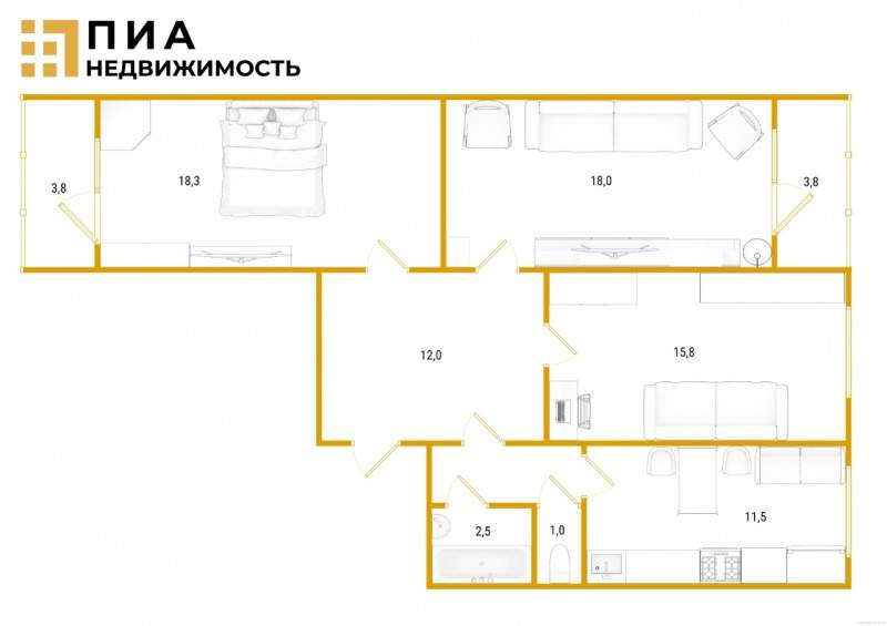 Продажа 3-комнатной квартиры, Красное Село, Гатчинское шоссе,  д.4к3