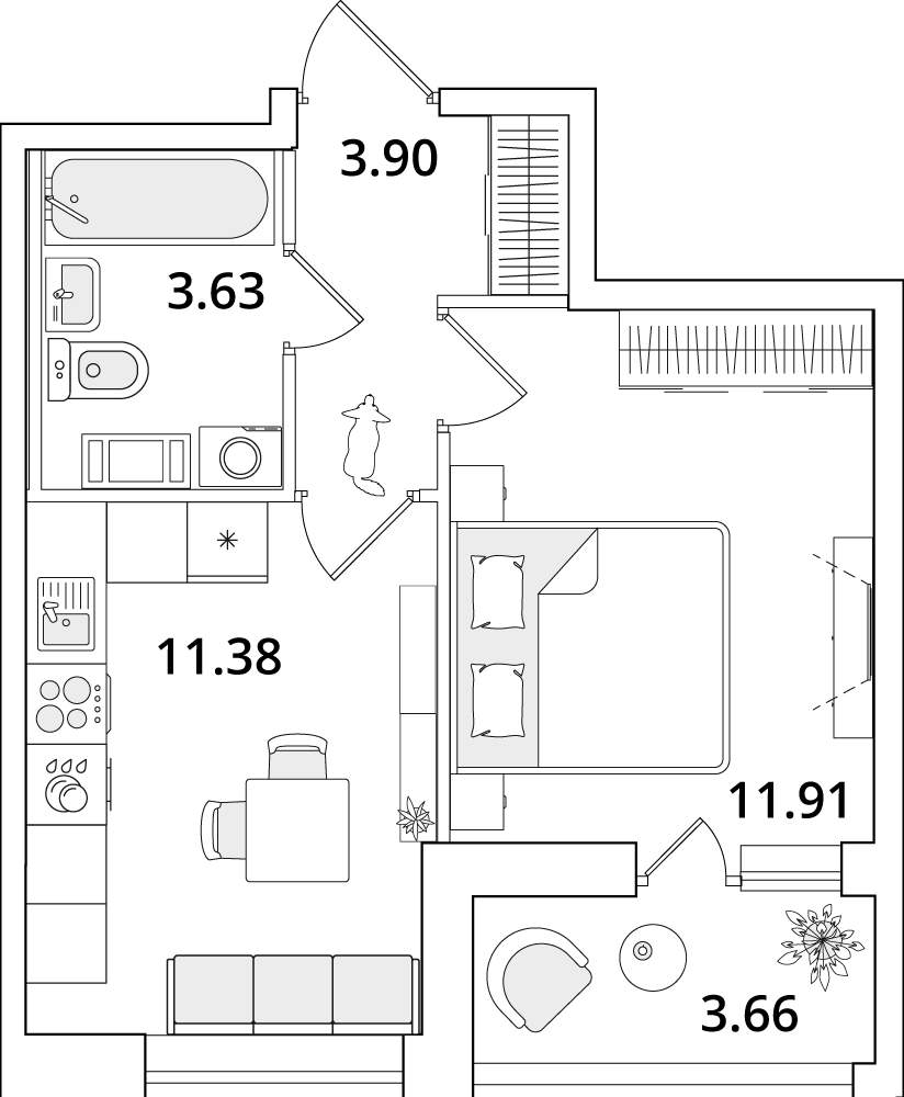 Продажа 1-комнатной новостройки, Санкт-Петербург, Кубинская улица,  д.82к1