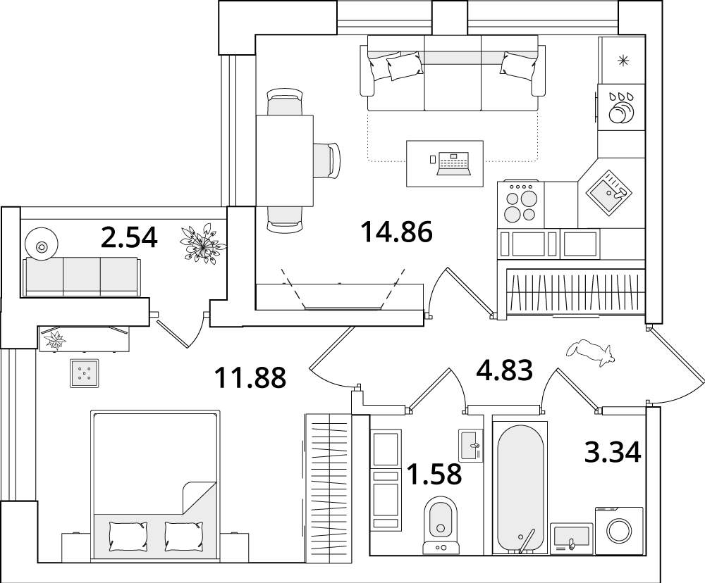 Продажа 1-комнатной новостройки, Санкт-Петербург, Кубинская улица,  д.82к1