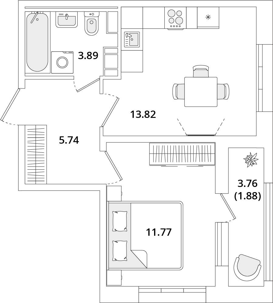 Продажа 1-комнатной новостройки, Санкт-Петербург, Кубинская улица,  д.82к1