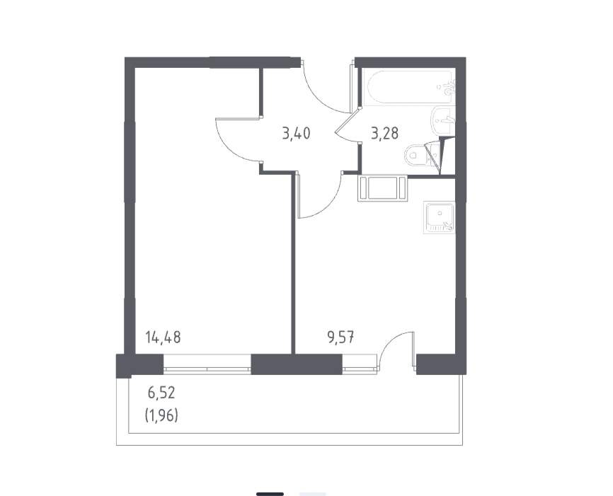 Квартира, 33.0 м²